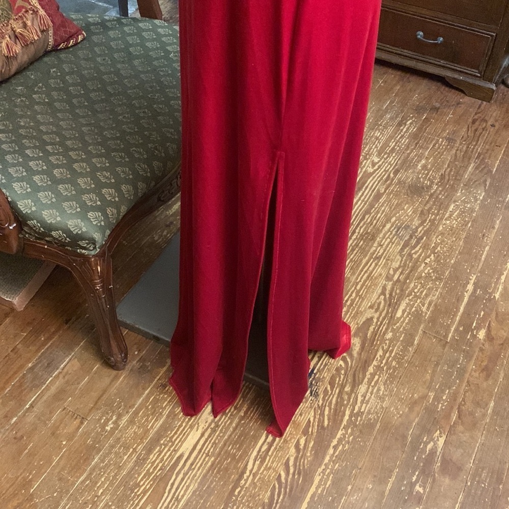 Vintage 90s Y2k Niki Livas Red Velvet Gown NWT - Picture 7 of 13